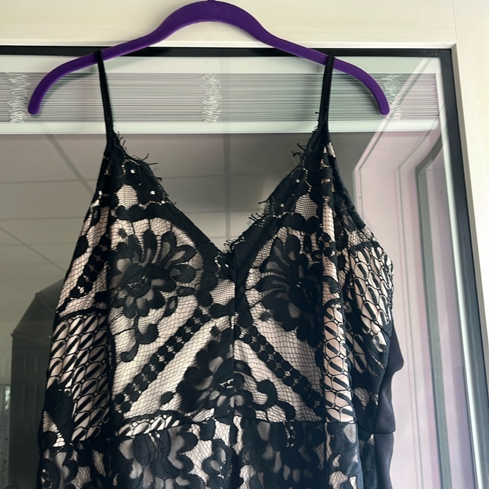 Black and Cream Lace Dress